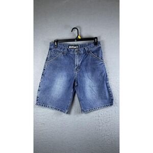 Vintage Old Navy Loose Painter Shorts Mens 34‎ Blue Denim Carpenter Cargo 90s